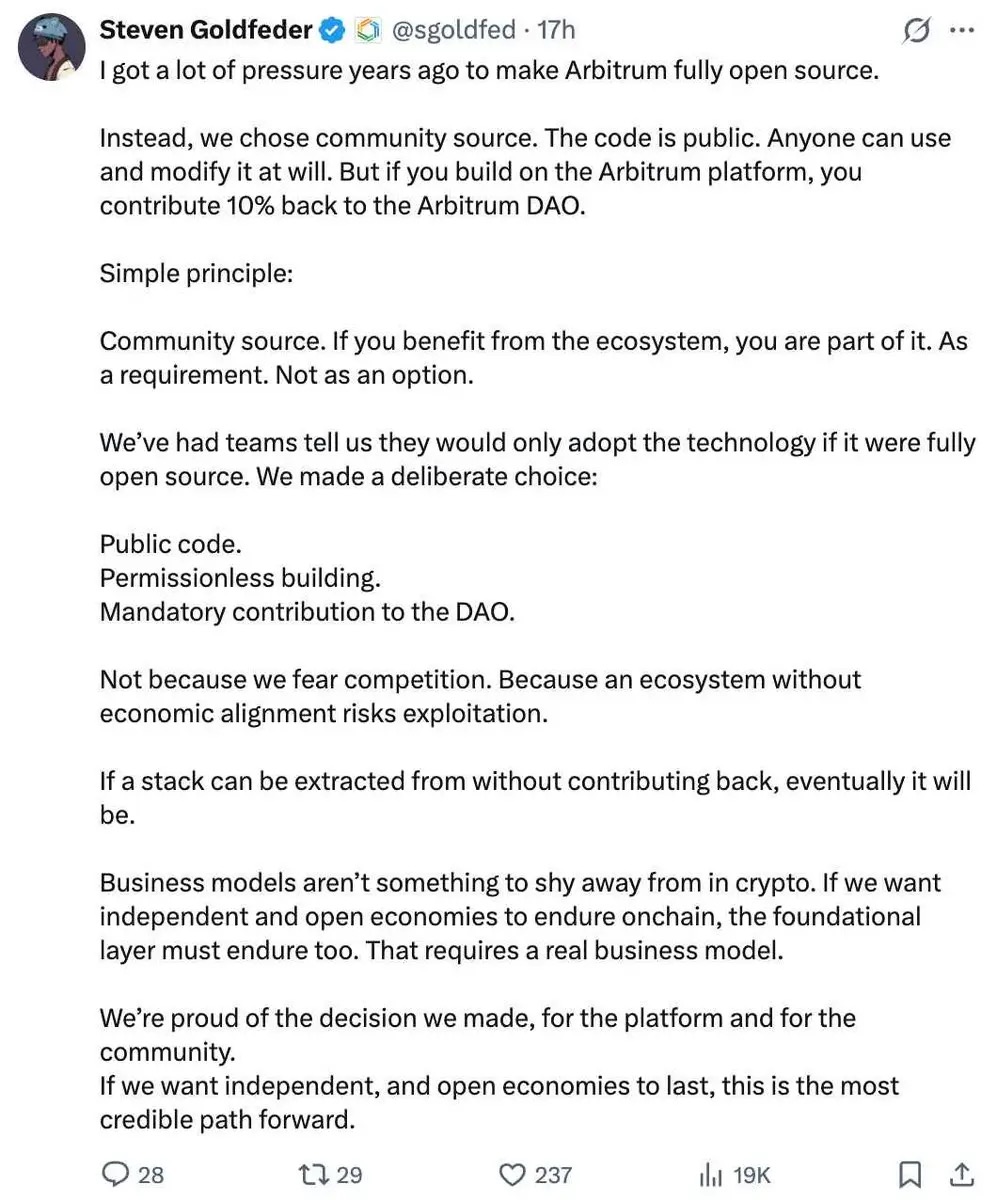 There is no such thing as free infrastructure. Looking at the debate over open-source monetization of L2 from the perspective of Base's solo flight...